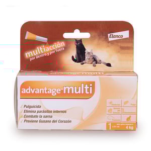 Advantage Multi Pipeta Antiparasitaria Interna y Externa para Gato, 4 kg Advantage Multi Pipeta Antiparasitaria Interna y Externa para Gato, 4 kg