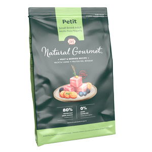 Natural Gourmet Alimento Natural para Perro Adulto Raza Pequeña Receta Carne y Frutos del Bosque, 1.5 kg