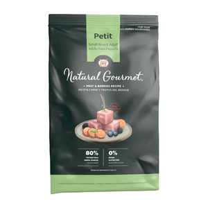 Natural Gourmet Alimento Natural para Perro Adulto Raza Pequeña Receta Carne y Frutos del Bosque, 1.5 kg