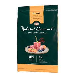 Natural Gourmet Alimento Natural para Perro Adulto Raza Mediana/Grande Receta Carne y Frutos del Bosque, 7.5 kg