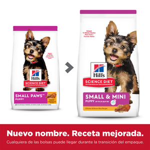 Hill's Science Diet Small Paws Alimento Seco para Cachorro Raza Chica Receta Pollo Cebada y Arroz Integral, 2 kg
