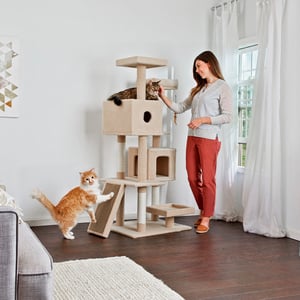 You & Me Mueble para Gato Tipo Árbol de 7 Niveles con Juguete y Rascador de Cartón