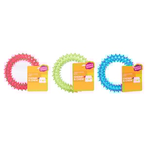 Leaps & Bounds Juguete Masticable Anillo con Picos Colores Variados para Perro, Chico Leaps & Bounds Juguete Masticable Anillo con Picos Colores Variados para Perro, Chico