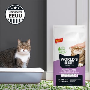 World's Best Lavender Scent Arena Natural Aglutinante Fragancia de Lavanda para Hogares Multigato, 12.7 kg