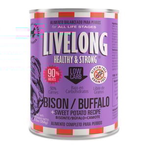 Livelong Healthy & Strong Alimento Natural Húmedo para Perro Todas las Edades Receta Bisonte, 354 g Livelong Healthy & Strong Alimento Natural Húmedo para Perro Todas las Edades Receta Bisonte, 354 g