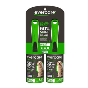 Evercare Paquete de Rodillos Adhesivos Removedores de Pelo de Mascotas para Perro, 2 Piezas Evercare Paquete de Rodillos Adhesivos Removedores de Pelo de Mascotas para Perro, 2 Piezas