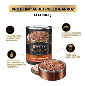 Pro Plan Adult 7+ Essentials Alimento Húmedo Perro Senior Receta Res y Arroz, 368 g