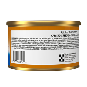 Fancy Feast Casserole Alimento Húmedo para Gato Receta de Pescado Blanco y Atún, 85 g