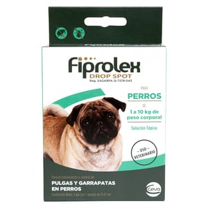 Fiprolex Pipeta Antipulgas para Perro, 1 a 10 kg 