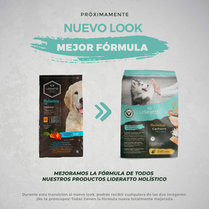 Lideratto Alimento Natural Holístico para Cachorro Raza Mediana/Grande Receta Pollo y Salmón, 15 kg