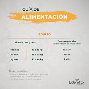 Lideratto Alimento Natural para Perro Adulto Raza Mediana / Grande Receta Pollo y Salmón, 15 kg
