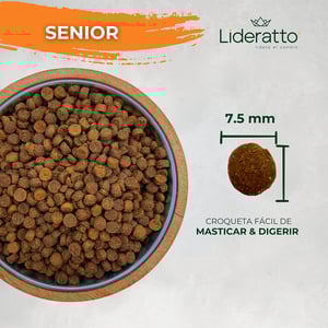 Lideratto Alimento Natural para Perro Senior Raza Mediana / Grande Receta Pollo y Salmón, 15 kg