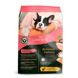 Lideratto Alimento Natural Holístico para Cachorro Raza Pequeña Receta Pollo y Salmón, 8 kg