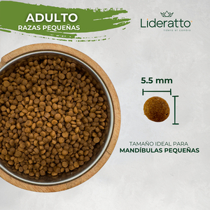 Lideratto Alimento Natural para Perro Adulto Raza Pequeña Receta Pollo y Salmón, 8 kg