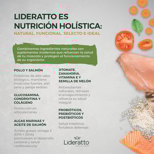 Lideratto Alimento Natural para Perro Adulto Raza Pequeña Receta Pollo y Salmón, 8 kg