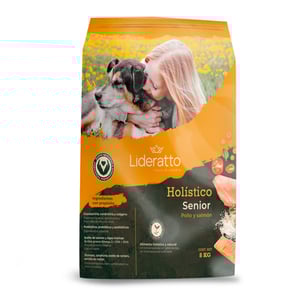 Lideratto Alimento Natural para Perro Senior Raza Mediana / Grande Receta Pollo y Salmón, 8 kg Lideratto Alimento Natural para Perro Senior Raza Mediana / Grande Receta Pollo y Salmón, 8 kg