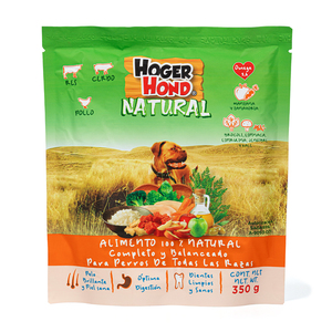 Hoger Hond Alimento Natural Cocido para Perro Receta Res, Cerdo y Pollo, 350 g Hoger Hond Alimento Natural Cocido para Perro Receta Res, Cerdo y Pollo, 350 g