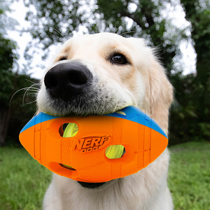 Nerf Light Up Juguete Diseño Balón de Fútbol para Perro, Chico/Mediano