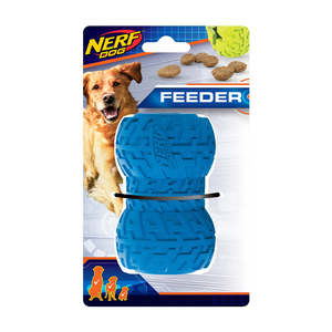 Nerf Dog Dispensador de Premios con Huella de Llanta Color Azul para Perro, Grande