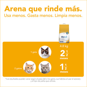 Ökocat Arena Natural Aglutinante Ultraligera para Gato, 4.7 kg