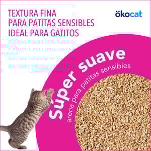 Ökocat Arena Natural Aglutinante Textura Super Suave para Gatito y Senior, 5.5 kg