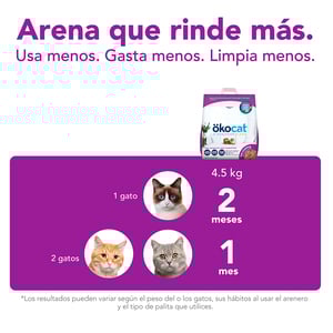 Ökocat Less Mess Sustrato Natural Aglutinante en Mini-Pellets para Gato, 4.4 kg