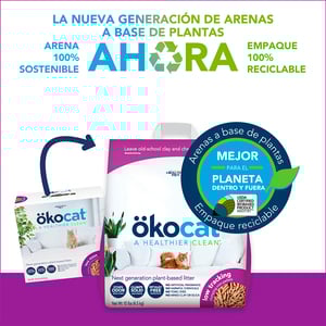 Ökocat Less Mess Sustrato Natural Aglutinante en Mini-Pellets para Gato, 4.4 kg
