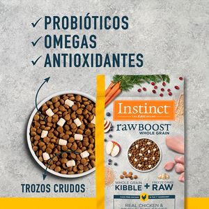 Instinct Raw Boost Alimento Natural para Perro Todas las Etapas de Vida Receta Pollo y Arroz, 9.07 kg