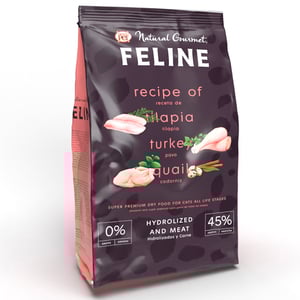 Natural Gourmet Feline Alimento Natural Libre de Granos para Gato Todas las Edades Receta Tilapia, 3 kg Natural Gourmet Feline Alimento Natural Libre de Granos para Gato Todas las Edades Receta Tilapia, 3 kg