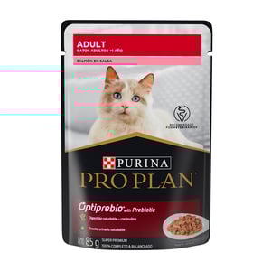 Pro Plan Optiprebio Alimento Húmedo para Gato Adulto Receta Salmón en Salsa, 85 g Pro Plan Optiprebio Alimento Húmedo para Gato Adulto Receta Salmón en Salsa, 85 g