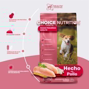 Choice Nutrition Alimento Avanzado Seco para Perro Adulto Razas Pequeñas Receta Pollo, 10 kg
