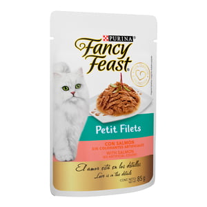 Fancy Feast Petit Filets Alimento Húmedo para Gato Adulto Receta Salmón, 85 g