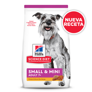 Hill's Science Diet Small Paws Adult 7+ Alimento Seco para Perro Senior Raza Pequeña y Miniatura Receta Pollo, 2 kg