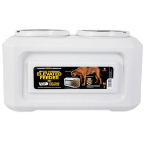 Gamma Plastics Contenedor con Doble Tazón Color Blanco para Alimento para Perro, 22.6 kg Gamma Plastics Contenedor con Doble Tazón Color Blanco para Alimento para Perro, 22.6 kg