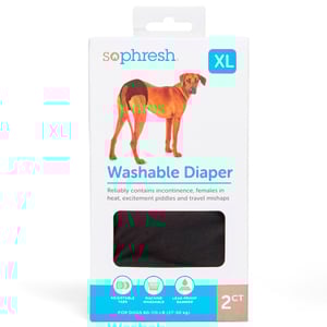 Sophresh Pañal de Tela Reutilizable para Perro Hembra, X-Grande Sophresh Pañal de Tela Reutilizable para Perro Hembra, X-Grande