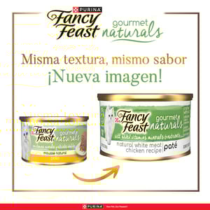 Fancy Feast Gourmet Naturals Alimento Húmedo Tipo Mousse para Gato Adulto Receta Pollo, 85 g Fancy Feast Gourmet Naturals Alimento Húmedo Tipo Mousse para Gato Adulto Receta Pollo, 85 g