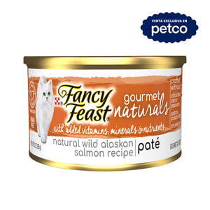 Fancy Feast Gourmet Naturals Alimento Húmedo Tipo Mousse para Gato Adulto Receta Salmón, 85 g