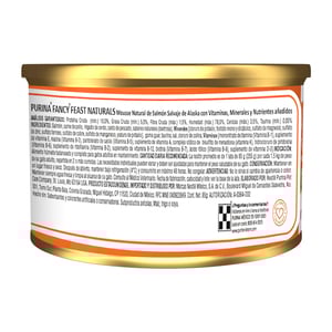 Fancy Feast Gourmet Naturals Alimento Húmedo Tipo Mousse para Gato Adulto Receta Salmón, 85 g