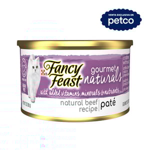 Fancy Feast Gourmet Naturals Alimento Húmedo Tipo Mousse para Gato Adulto Receta Carne, 85 g