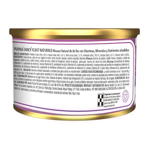 Fancy Feast Gourmet Naturals Alimento Húmedo Tipo Mousse para Gato Adulto Receta Carne, 85 g