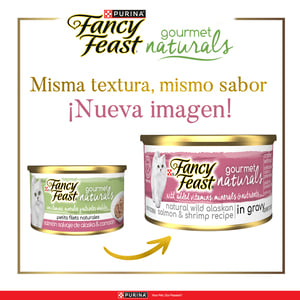 Fancy Feast Gourmet Naturals Alimento Húmedo Tipo Petit Filets para Gato Adulto Receta Salmón Salvaje y Camarón, 85 g Fancy Feast Gourmet Naturals Alimento Húmedo Tipo Petit Filets para Gato Adulto Receta Salmón Salvaje y Camarón, 85 g
