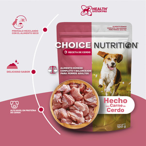 Choice Nutrition Alimento Avanzado Húmedo para Perro Adulto Todas las Razas Receta Cerdo, 100 g