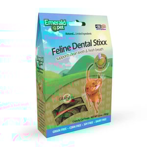 Emerald Pet Dental Stixx Premios Dentales Naturales Receta Atún y Calabaza para Gato, 102 g
