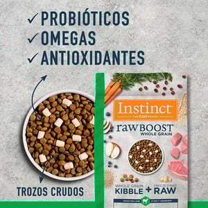 Instinct Raw Boost Alimento Seco Natural con Cereales Integrales para Perro Todas las Etapas de Vida Receta Cordero y Avena, 2 kg