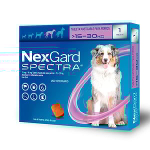 NexGard Spectra Antipulgas Masticable Desparasitante Externo e Interno para Perro, Grande NexGard Spectra Antipulgas Masticable Desparasitante Externo e Interno para Perro, Grande