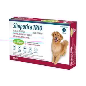 Simparica Trio Masticable Desparasitante Externo e Interno para Perro, 20-40 kg