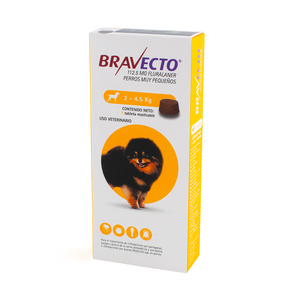 Bravecto Chew Tableta Masticable Antiparasitaria Externa para Perro, 2 a 4.5 kg