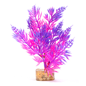 Glofish Decoración Planta Purpura-Rosa, Mediano, Chica