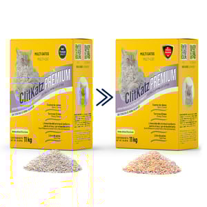 ClitKatz Premium Arena de Arcilla Extra Aglutinante con Aroma Cítrico para Hogares Multi-Gato, 11 kg