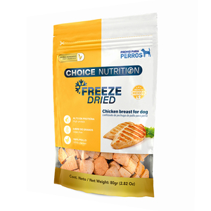 Choice Nutrition Freeze Dried Premio Liofilizado de Pechuga de Pollo para Perro, 80 g